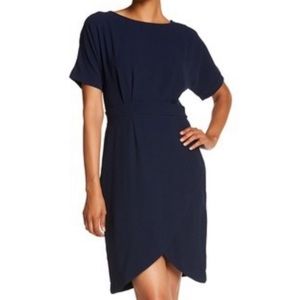 Bobeau Solid Dolman Sleeve Faux Wrap Dress size medium